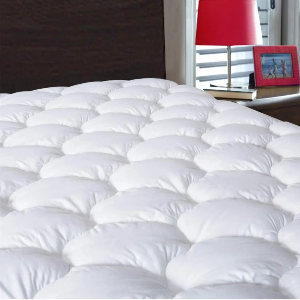 Super Queen Mattress Pad Cover -Breathable Soft Fluffy w/ Waterproof Bottom
